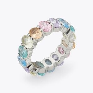 Kurt Geiger NWT/NIB Pastel Rainbow Infinity Ring Size Medium/Large